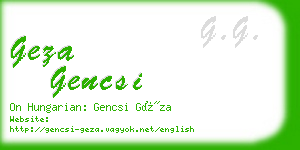 geza gencsi business card